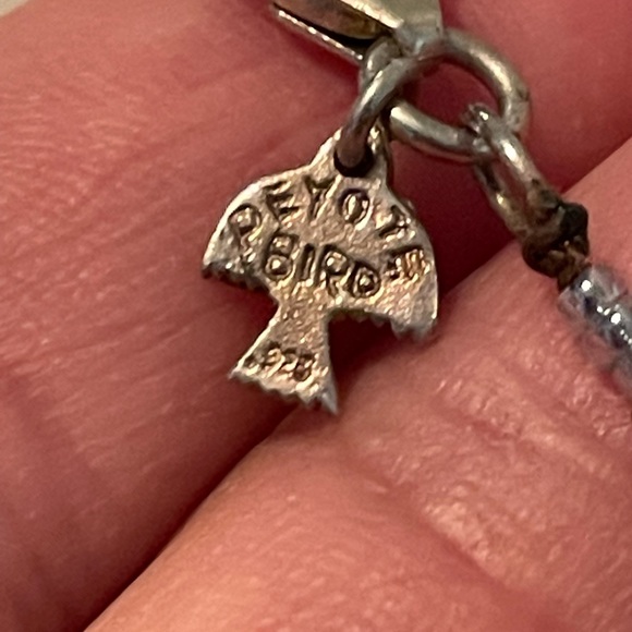 Peyote Bird choker necklace. 16”. Turquoise and brown bead - Picture 2 of 3